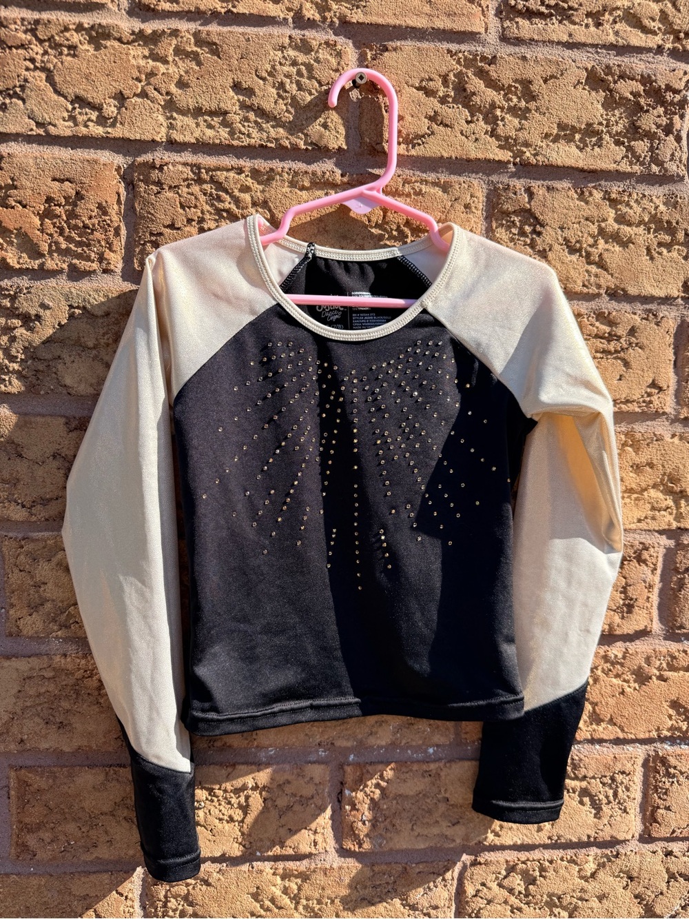4/$25 • Justice Rhinestone Detail Long Sleeve Gymnastics/Dance Top